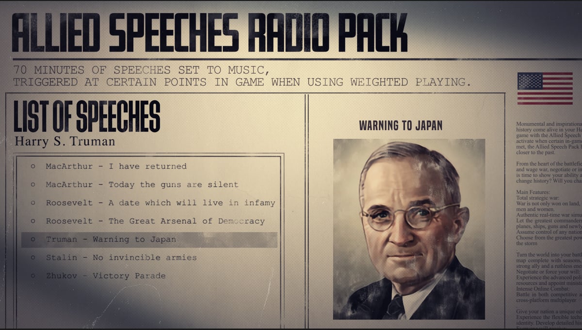 Hearts of Iron IV: Allied Speeches Pack thumbnail 8